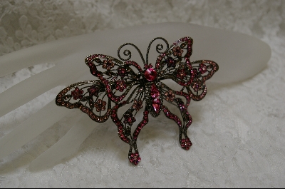 +Pink Crystal ButterFly Pin