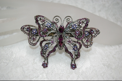 +  Purple Crystal Rhinestone ButterFly Barrette