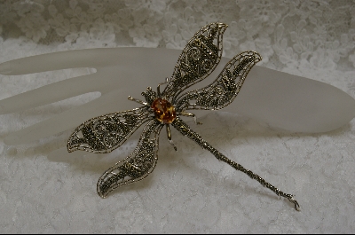 +MBA #SMDFA  "Sterling Marcasite Dragon Fly Pin