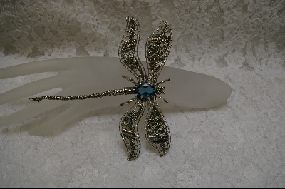 +MBA #BDF  "Large Marcasite Sterling DragonFly Pin