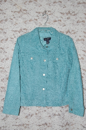 +MBA #49-026  "Denim & Co Turquoise Snake Print Suede Jacket