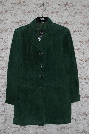 +MBA #49-057  "Dennis Basso "Hunter Green" Water Resistant Suede Blazer