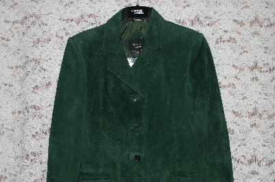+MBA #49-057  "Dennis Basso "Hunter Green" Water Resistant Suede Blazer