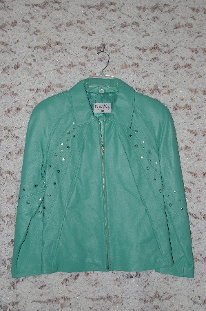 +MBA #49-069  "Pamela McCoy "Blue" Leather Jacket With Grommets