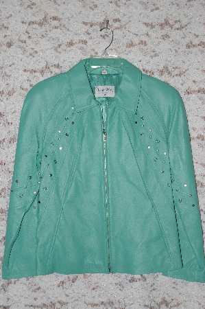 +MBA #49-069  "Pamela McCoy "Blue" Leather Jacket With Grommets