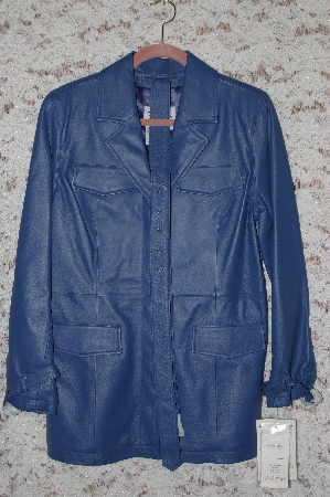 +MBA#49-063   "Pamela McCoy "Blue" Long Belted Lamb Jacket