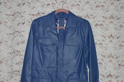 +MBA#49-063   "Pamela McCoy "Blue" Long Belted Lamb Jacket