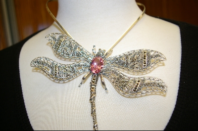 +MBA #PDF   "Large Sterling Marcasite DragonFly Pin