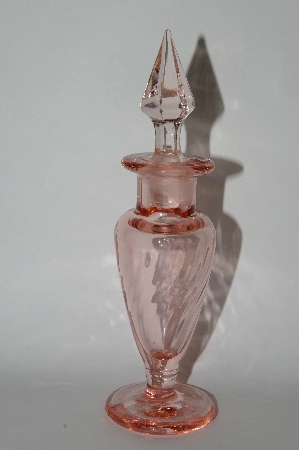 +MBA #55-209 Vintage Pink Glass Perfume Bottle With Glass Stopper