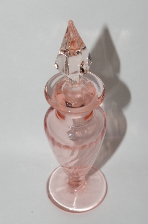 +MBA #55-209 Vintage Pink Glass Perfume Bottle With Glass Stopper