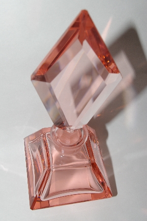 +MBA #55-262  Vintage "Large" Pink Glass Perfume Bottle With Glass Stopper