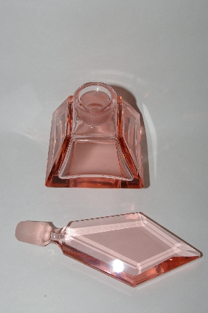 +MBA #55-262  Vintage "Large" Pink Glass Perfume Bottle With Glass Stopper