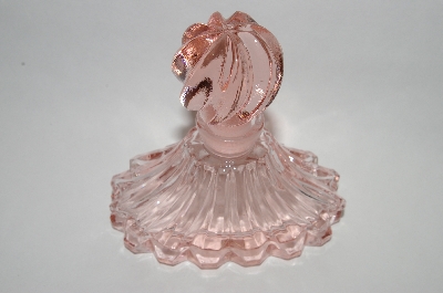 +MBA #55-155  Vintage Elegant Soft Pink Perfume Bottle With Round Glass Stopper