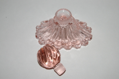 +MBA #55-155  Vintage Elegant Soft Pink Perfume Bottle With Round Glass Stopper