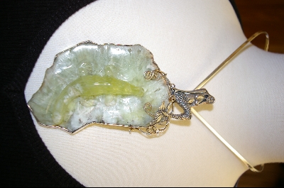 +MBA #PG    "Pale Green Hand Carved Geode