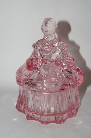 +MBA #55-166  Newer Pink Glass Victorian Lady Vanity Dish
