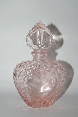"SOLD" MBA #55-022  Vintage Soft Pink Glass Perfume Bottle With Glass Stopper