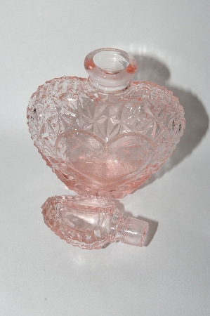 "SOLD" MBA #55-022  Vintage Soft Pink Glass Perfume Bottle With Glass Stopper