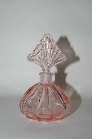 +MBA #55-098  Vintage Fancy Cut Pink Glass Perfume Bottle