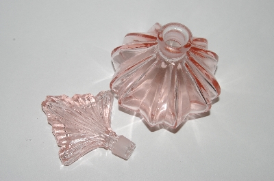 +MBA #55-098  Vintage Fancy Cut Pink Glass Perfume Bottle