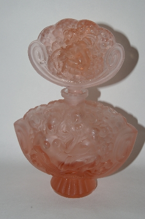 +MBA #55-184 Vintage "Huge" R. Lalique Made In France Pink Elegant Lady And Child Perfume Bottle