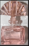 +MBA #55-191  Vintage Soft Pink Glass Perfume Bottle With Glass Fan Shaped Stopper