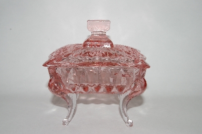 +MBA #55-113   Beautiful Square Shaped Pink Glass Vanity Dish