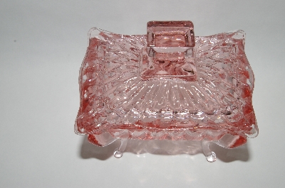 +MBA #55-113   Beautiful Square Shaped Pink Glass Vanity Dish