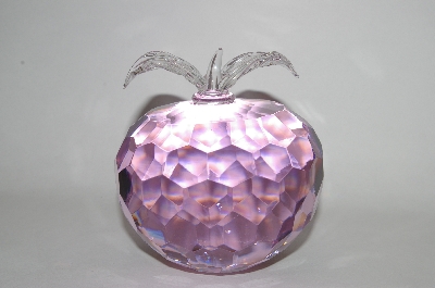 +MBA #55-128  Large Pink Fancy Cut Glass Apple