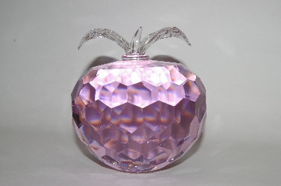 +MBA #55-128  Large Pink Fancy Cut Glass Apple