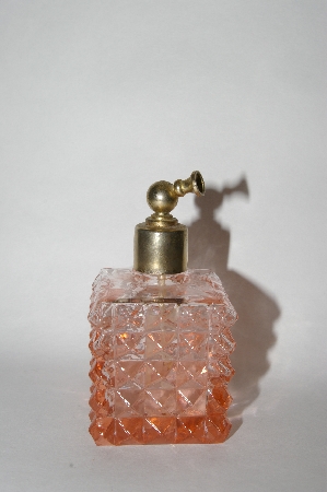 +MBA #55-223  Vintage Square Pink Glass Atomizer
