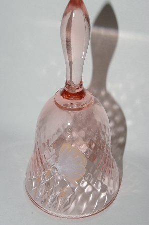 +MBA #55-204   Vintage Pink Bell With Hand Painted Butterfly
