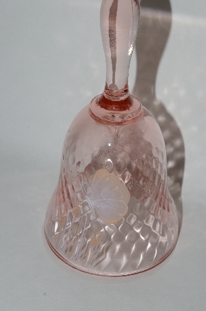 +MBA #55-204   Vintage Pink Bell With Hand Painted Butterfly
