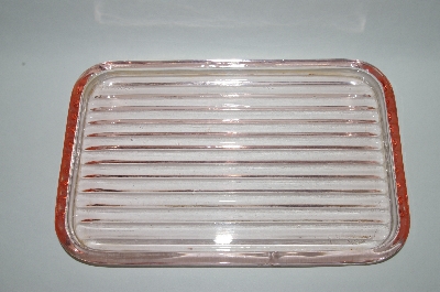 +MBA #55-226  Vintage Soft Pink Glass Square Tray 