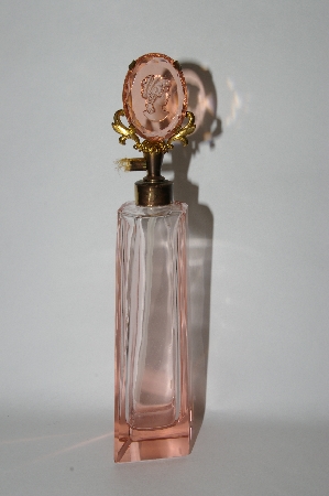 +MBA #55-229  Vintage Tall Pink Glass Cameo Top Atomizer