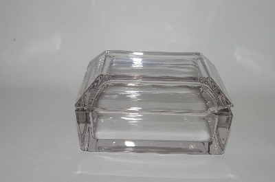 +MBA  "Vintage Clear Glass Heavy Trinket Box