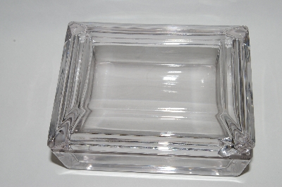 +MBA  "Vintage Clear Glass Heavy Trinket Box