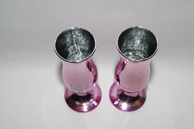 +MBA #57-323   "Set Of Two Pink Matalic Glass "Loving Cups"