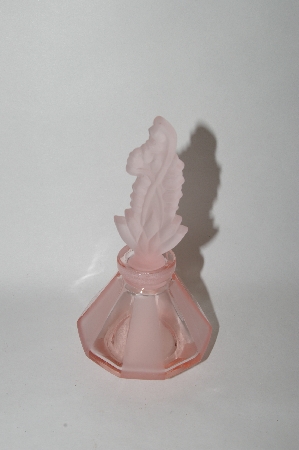 +MBA #57-289  Vintage Clear Pink & Satin Glass Perfume Bottle