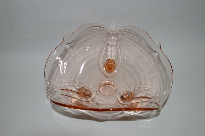 +MBA #57-053  Vintage Footed Pink Glass Candy Dish