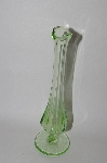 +MBA #57-109   Vintage Green Depression Glass Bud Vase