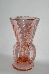 +MBA #57-015  " Vintage  Pink Depression Glass Trumpet Vase