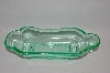 +MBA #57-311   Vintage Green Vaseline Glass Relish Dish