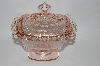 +MBA #57-080  " Indiana Glass  Vintage Fancy Pink Depression Glass Candy Dish 