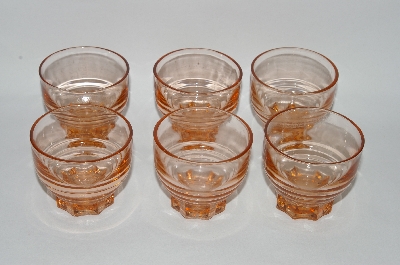 +MBA #59-118   Vintage Pink Depression Glass Set Of 6 Small Bar Glass's