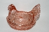 +MBA #59-103  " Vintage Dark  Pink Glass Chicken Candy Dish