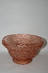 + MBA #59-045  Vintage Pink Depression Glass Mosiac Pattern Serving Bowl