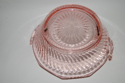 +MBA #59-028  Vintage Imperial Pink Twisted Optic Large Fruit Bowl