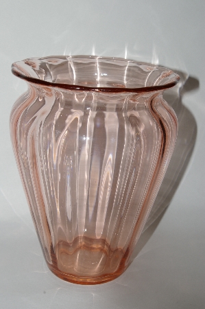+MBA #59-184   Vintage Pink Depression Glass Wide Top Vase