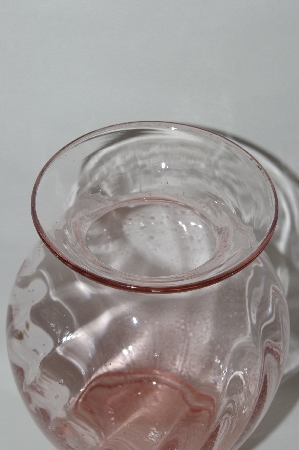 +MBA #59-180   " Beautiful Pink Glass "Air Bubble" Vase